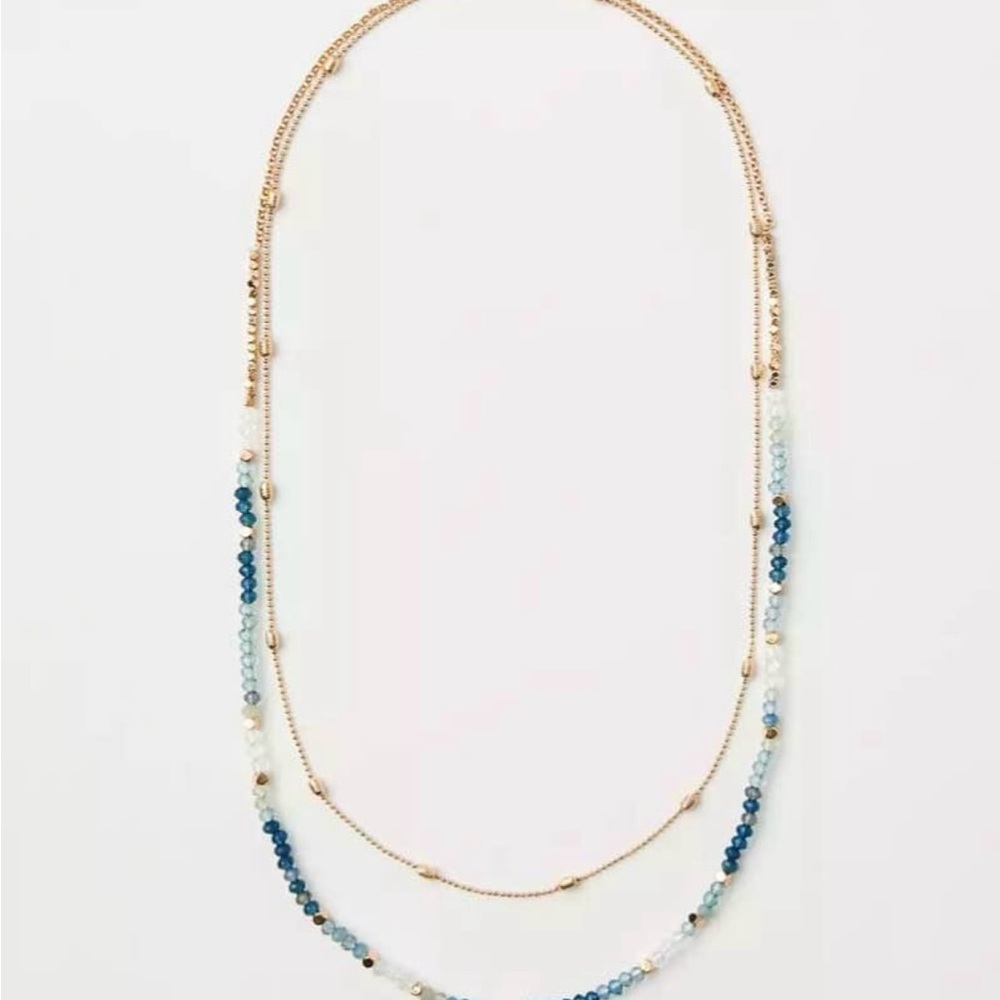 NWT LOFT blue double strand necklace